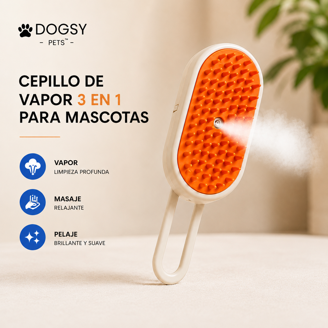 CEPILLO DE VAPOR 3 EN 1 DOGSY PETS™